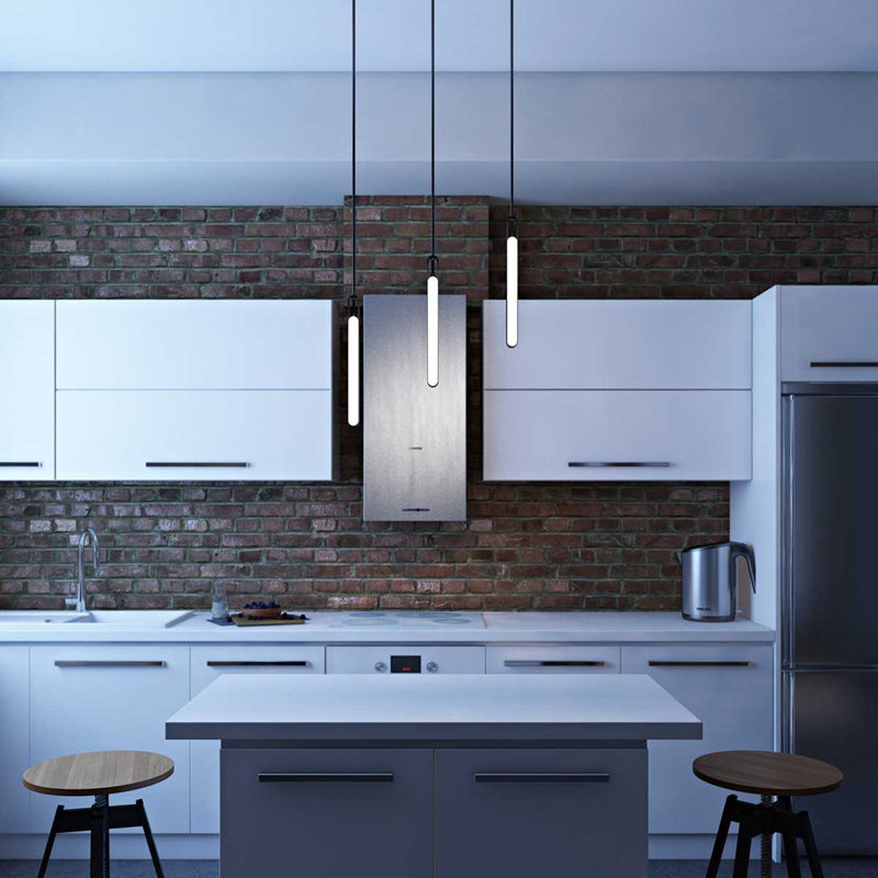 Luminaire suspendu DEL LUX Highline (triple), laiton, Laiton