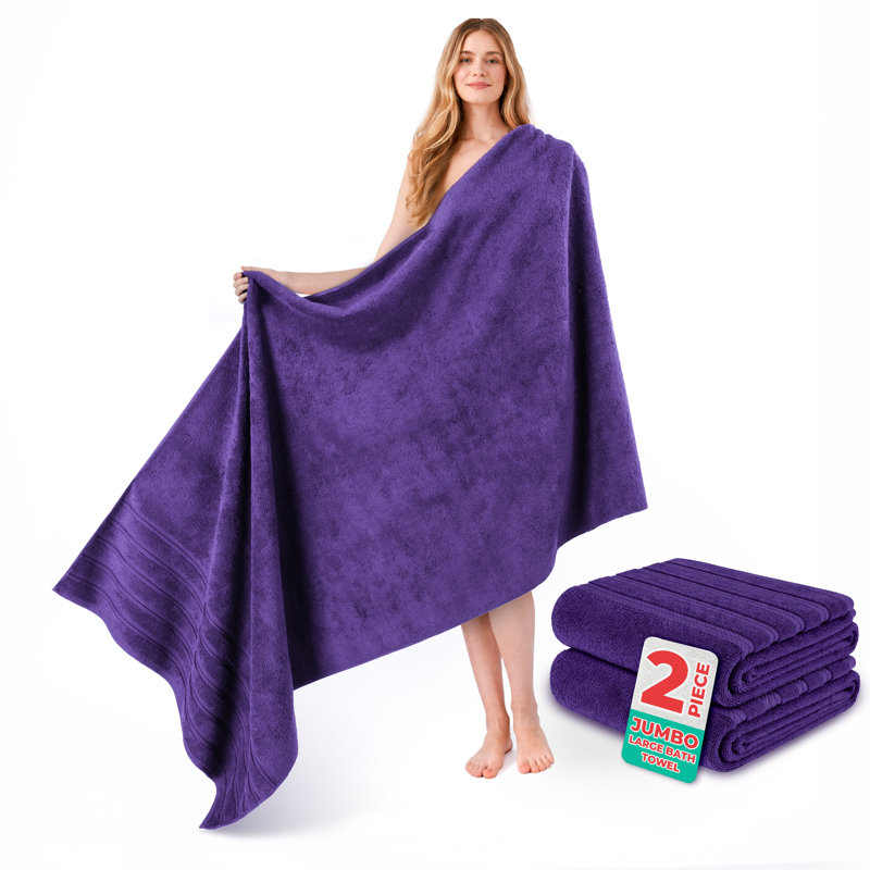 Grand drap de bain 100% coton 35 x 70 Darcelle, Bleu marine, null