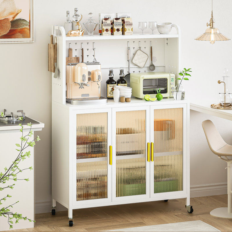 Versatile Kitchen Storage Cabinet with Innovative Design for Efficient Organization, White