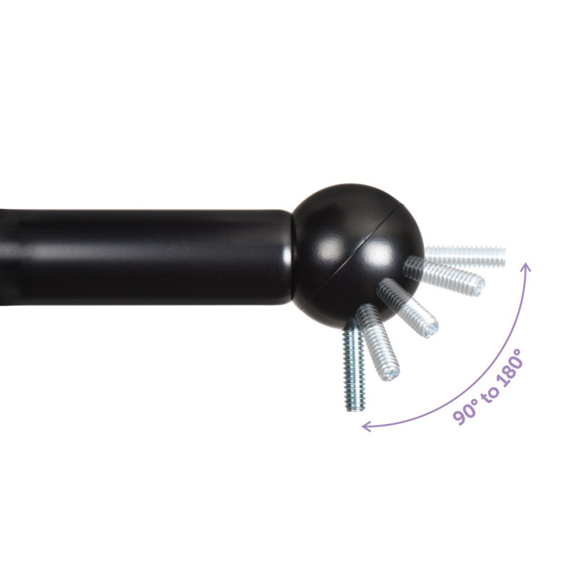  Connecteur de coin pour tringle à rideau en baie - pour tringles de 5/8 à 1-1 / 8 po - Noir antique, Noir antique