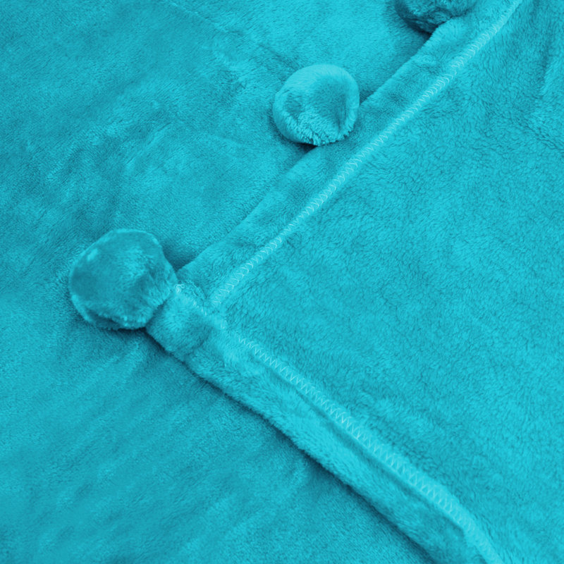  Couverture en molleton flanelle, Bleu baltique, L 50 po x L 60 po