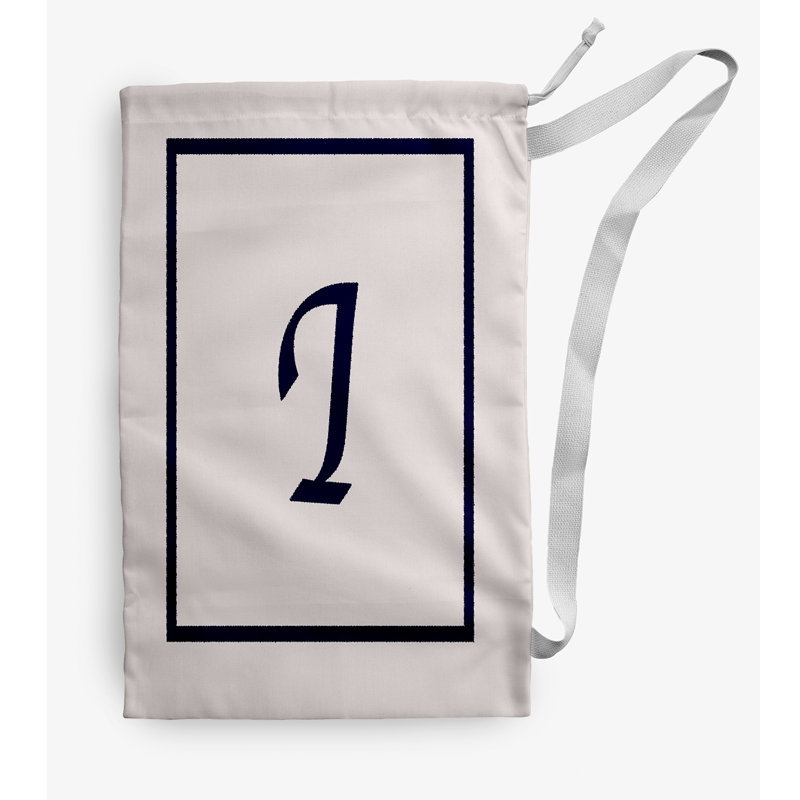 Fabric Laundry Bag with Handles, Small (29" H x 18" W), Ivory/Black