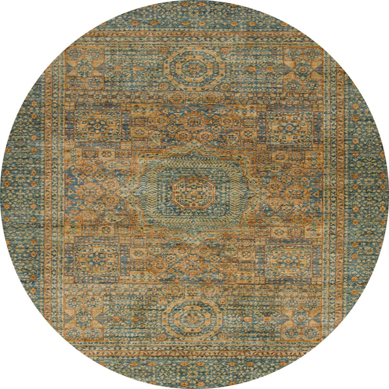 Abstract Indoor Rug, Round 7'