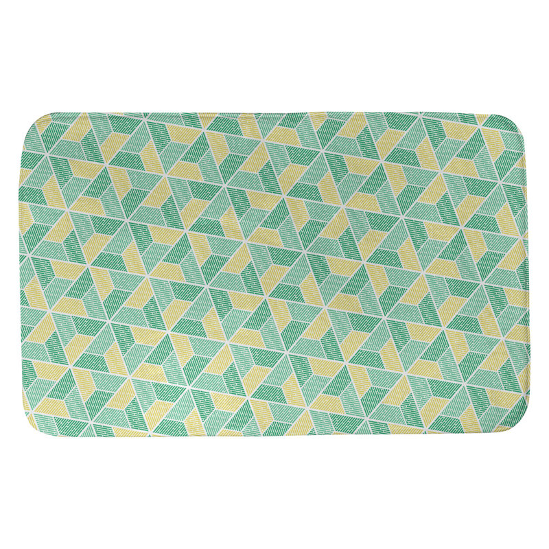 Tapis pour salle de bain katelyn elizabeth trapézoïdals, l 17 po x L 24 po, Vert / Jaune