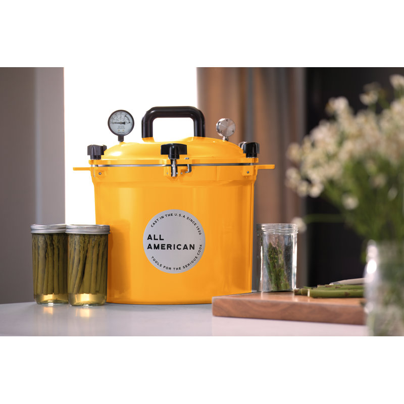 Mustard Yellow 21.5 Quart Aluminum Pressure Cooker/Canner