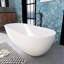 Baignoire de trempage autoportante 69 po x 29,5 po avec drain central en blanc