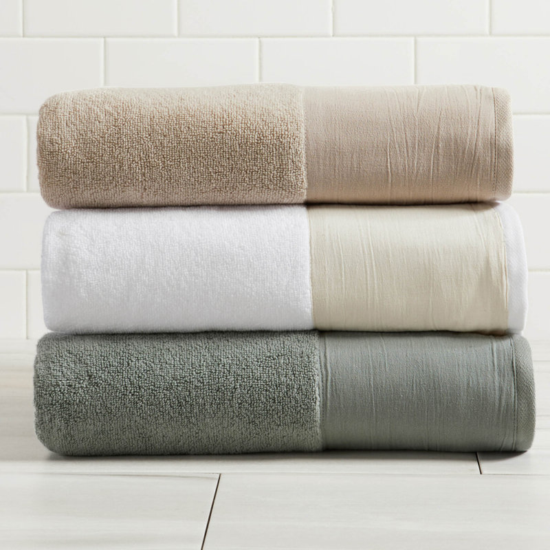 Ensemble de serviettes de bain 100% coton, Essuie-mains - paquet de 6, Vert sauge