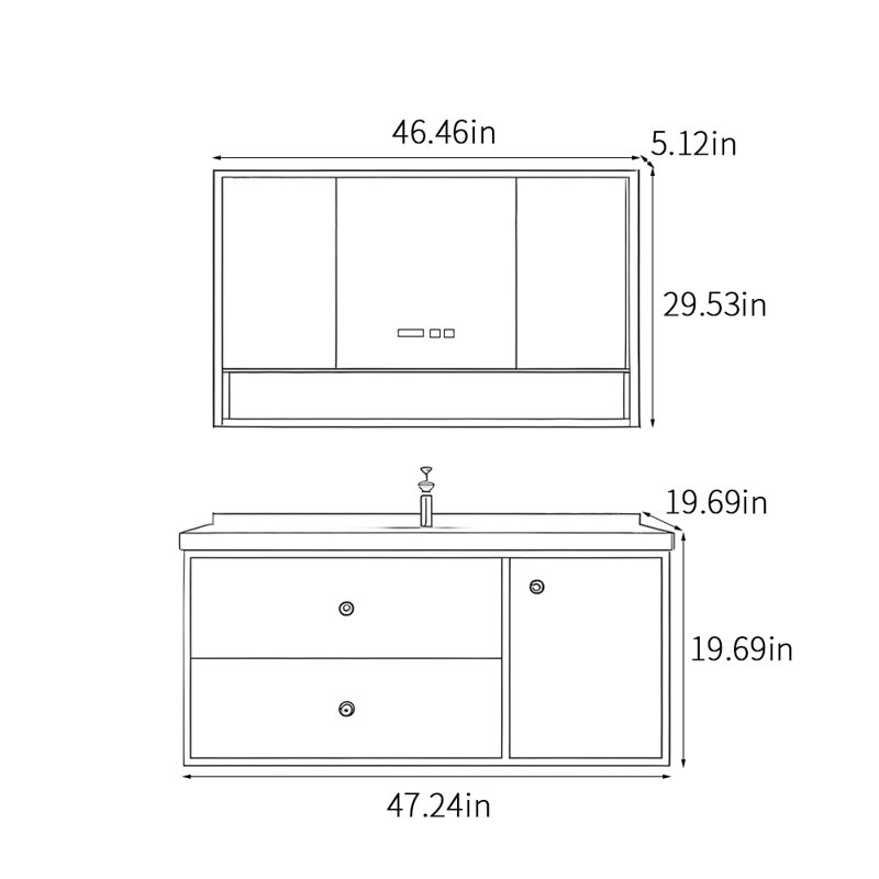 Light luxury medieval style bathroom cabinet
