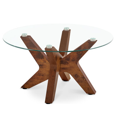 80cm Glass Top Console Table