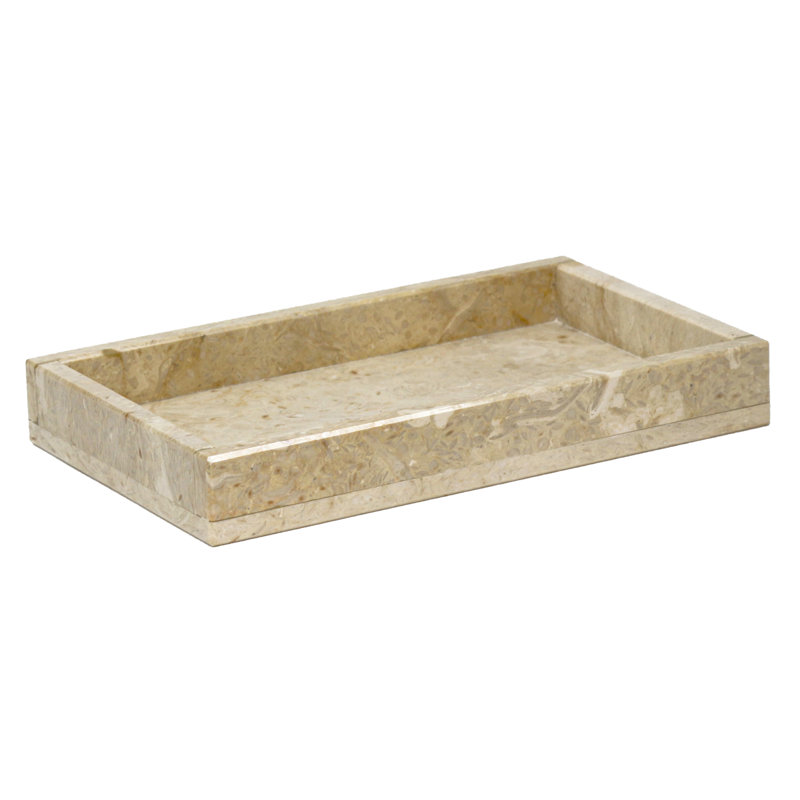 Plateau d'accessoires de salle de bain en marbre poli, Blé doré