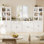 Grand garde-manger modulaire de 110,3 po avec bibliothèques, portes et tiroirs en verre à fermeture en douceur, grand système de rangement pour buffet, blanc