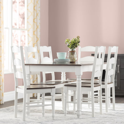 Fleurance 6 - Person Solid Wood Solid Wood Top Four Leg Dining Set