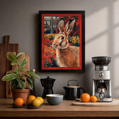 Garden Rabbit Botanical - Framed Print