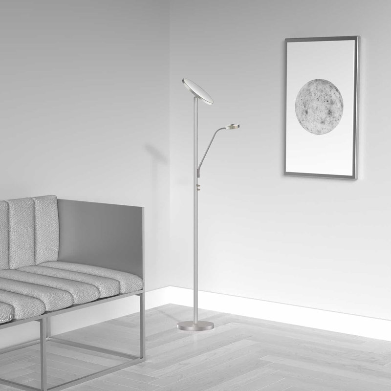 Eldridge 72'' LED Torchiere Floor Lamp, Chrome