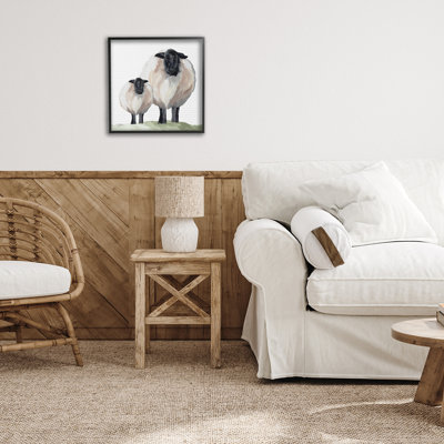 Sheep And Lamb Portrait Framed Giclee, design by Michele Norman