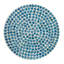 Tabouret de jardin rond fuselé D14 x 20 po, table d'appoint Capiz, bleu