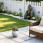 Pot à fleurs rond en béton blanc moyen 11 po avec intérieur amélioré et trous de drainage pour l'intérieur et l'extérieur-781112014-781112000