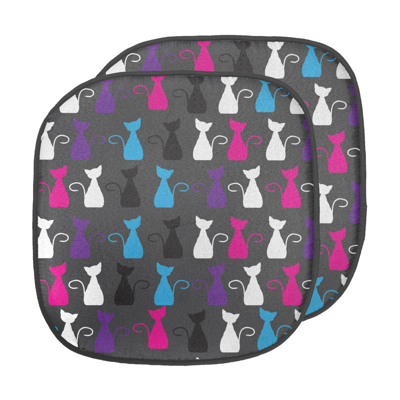 Coussin de siège d'extérieur Funny Silhouettes, Bleu/noir/rose