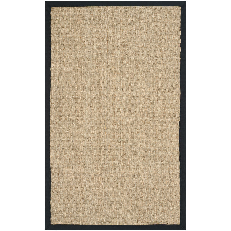 Delapena Solid Colour Bamboo Slat / Seagrass Hand Woven Area Rug