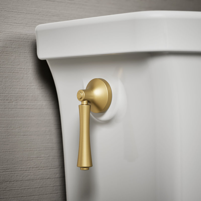 Corbelle Left-Hand Trip Lever, Vibrant Brushed Moderne Brass, Left Hand