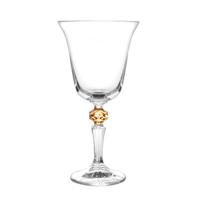 Ensemble de 6 verres à eau avec diamant ambré sur tige