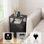 Table de bout avec station de charge, table d'appoint avec 1 port USB et 1 port USB et prises de type C, table de chevet avec tiroir en tissu, ensemble de 2, table de canapé, noir Tb01Bk067