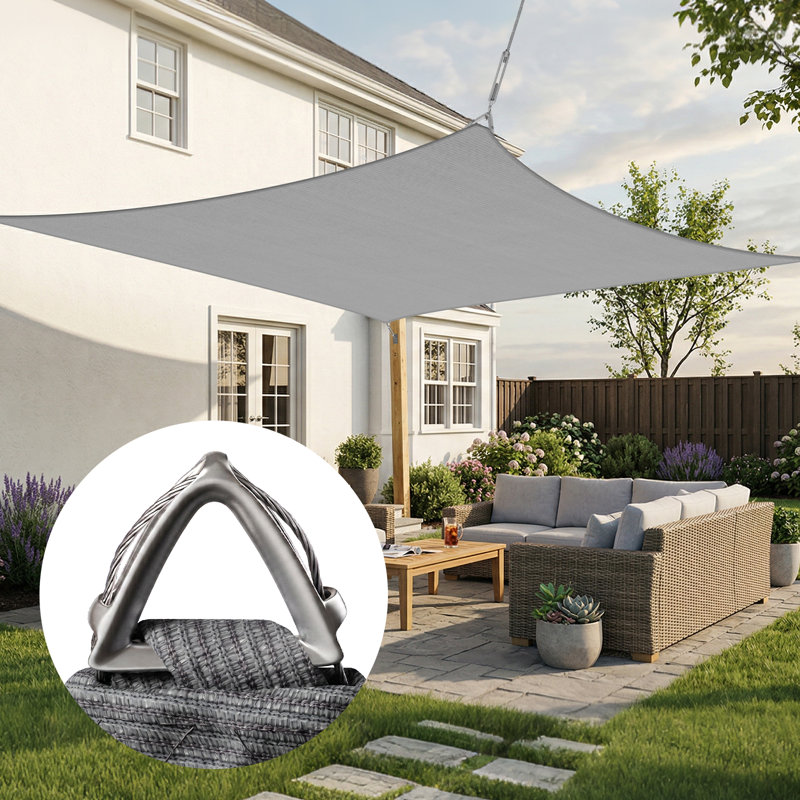 Pare-soleil rectangulaire Amgo Pro Ring, Gris, 16 pi x 18 pi