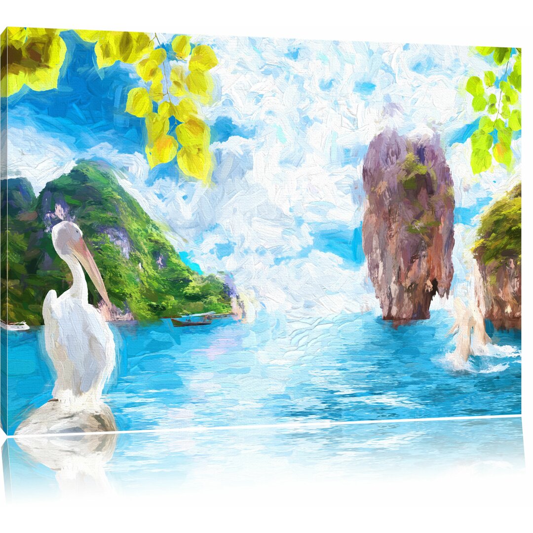 Leinwandbild "Traumhafte Urlaubslandschaft", Grafikdruck