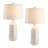 25.5in 3-Way Off‑White Ribbed Ceramic Table Lamps