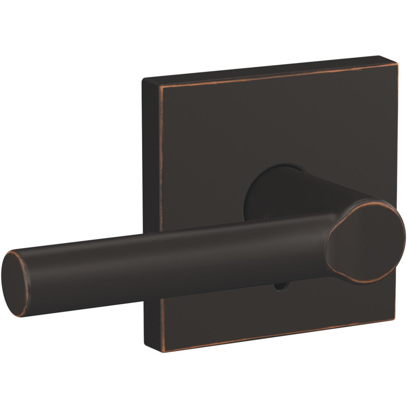 Custom Broadway Hall-Closet and Bed-Bath Lever with Collins Trim, Aged Bronze