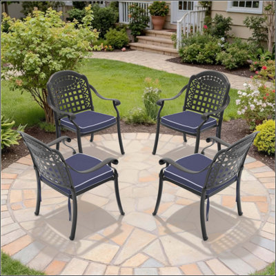 Cast Aluminum Patio Dining Chair 6PCS With Frame And Cushions (Same As, W1710S00481)