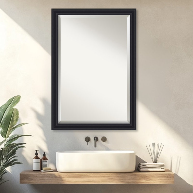 Miroir mural de salle de bain Dalat, 27,75 po x 39,75 po, Noir