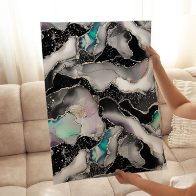 Reproduction d'art abstraite multicolore à motif géométrique abstrait multicolore