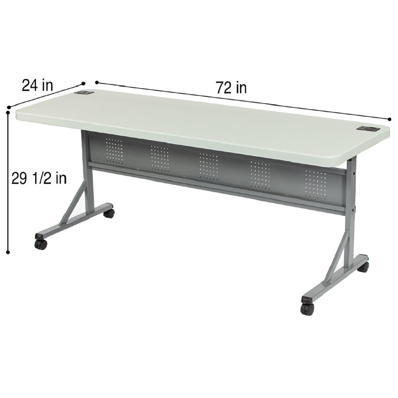 Wyatt Flip-Fold Training Table, 29.5" H x 72" L x 24" W, Speckled Grey