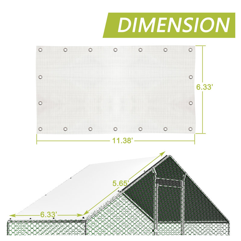 Auvent blanc imperméable protégé contre les rayons UV pour cadre en métal (11,38 pi x 6,33 pi)