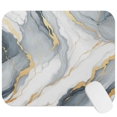 Abstract Geode Crystals Marble Agate Dream II Modern Gaming Cute Office Laptop Desk Pad Gift Mat Square Rectangle Non-Slip Mousepad