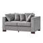 Canapé 2+3 places de style moderne en velours gris avec clous carrés argentés, coussins à ressorts haute élasticité confortables, housses lavables, espace de rangement, montage facile, pieds stables en bois massif 5 places.