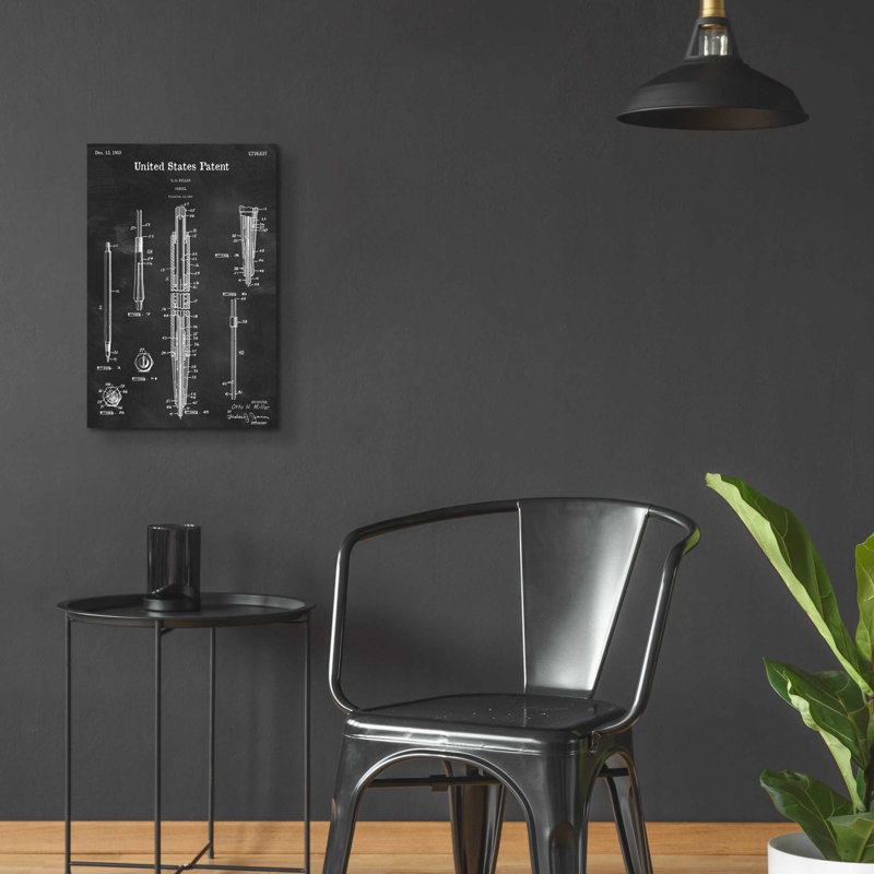«Mécanique, crayon, brevet, tableau noir», art mural en verre acrylique, H 24 po x l 16 po x P 0,2 po