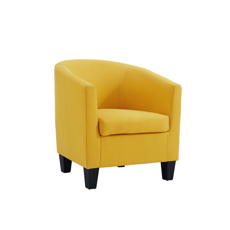 Alamdaar Bucket Chair, Yellow Linen