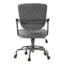 Chaise de bureau rétro en tissu gris avec accoudoirs rembourrés