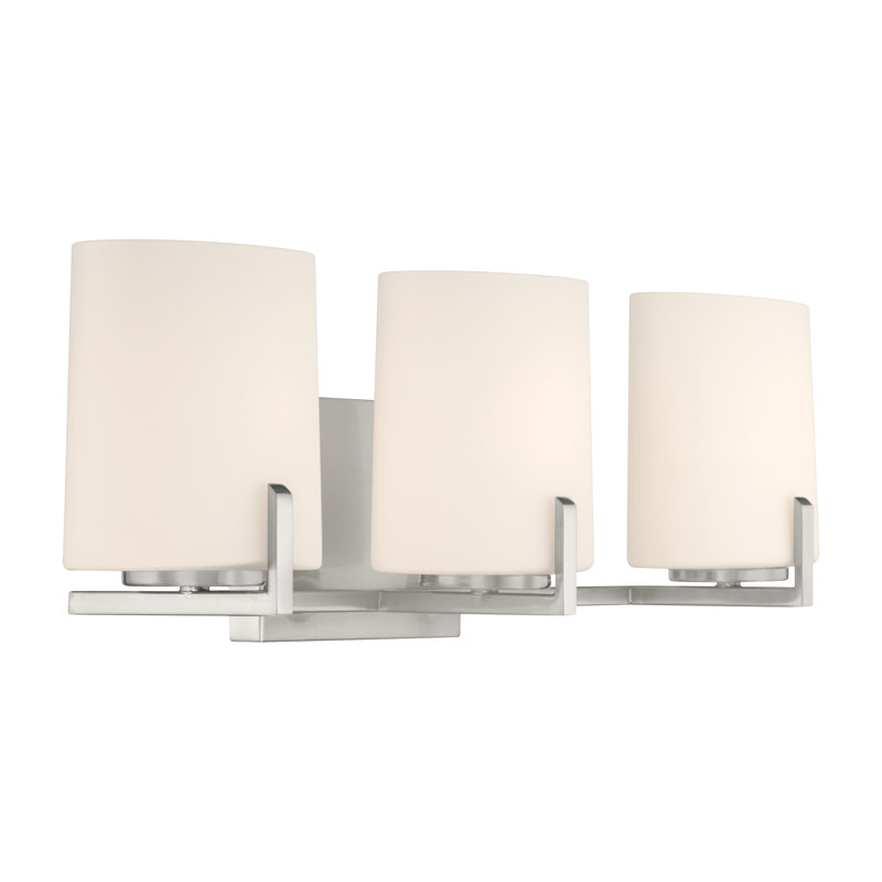 Meuble-lavabo 3 lumières Mirelle, H 7,5 po x l 25 po x P 6 po, Trois lumières, Nickel
