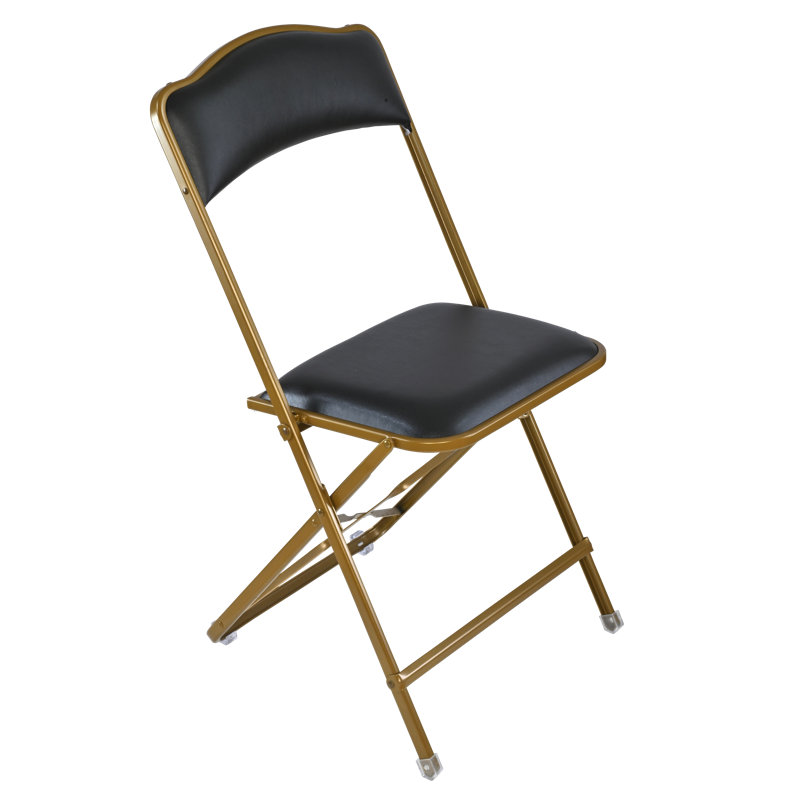Chaise pliante de style Fritz, Noir doré