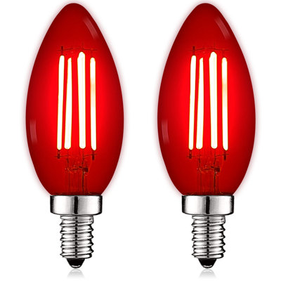 4.5 Watt (40 Watt Equivalent), B11 LED Candle Bulb, Colored Light Bulb, E12/Candelabra Base