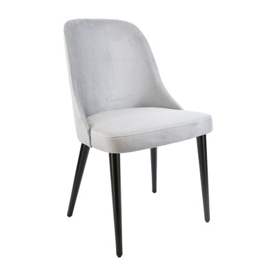 Velvet Upholstered Back Side Chair in Light Gray -  Everly Quinn, 4FA94779A40844A38DFB432E01D9C941