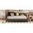 L-Shaped Daybed In Gray With Solid Wood Construction, Full Size - Longevity Linen Legs Gray, Contemporary Appeal-212494077