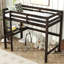 Lit mezzanine simple haut, lit mezzanine en bois d'hévéa avec barrière de sécurité-500378459