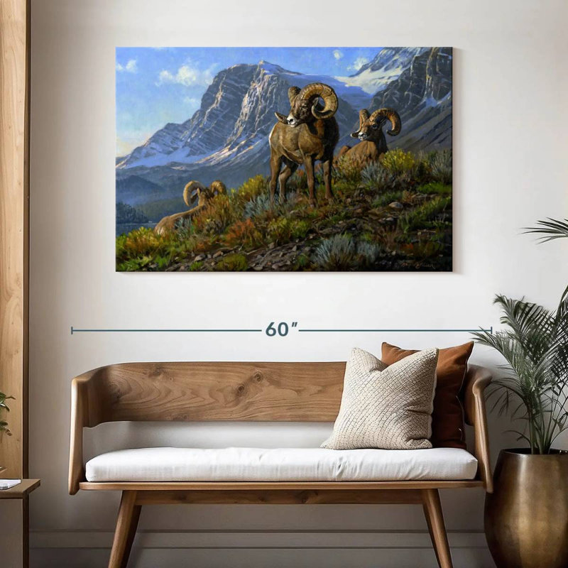 Rams, 32" H x 48" W