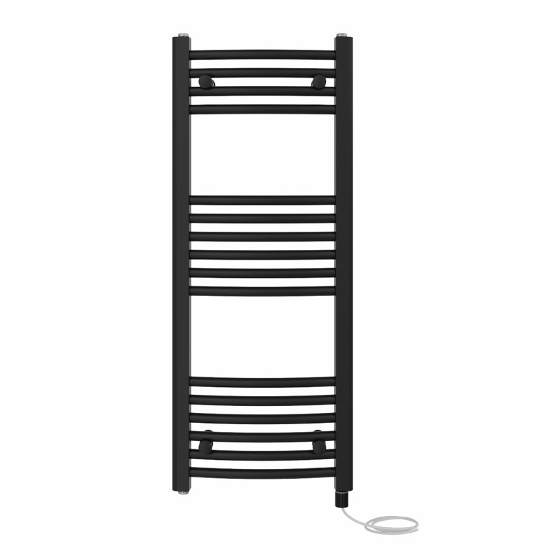 Gorrell Curved Towel Rail Heated Towel Rails, 100cm H x 40cm W x 4.5cm D, Black