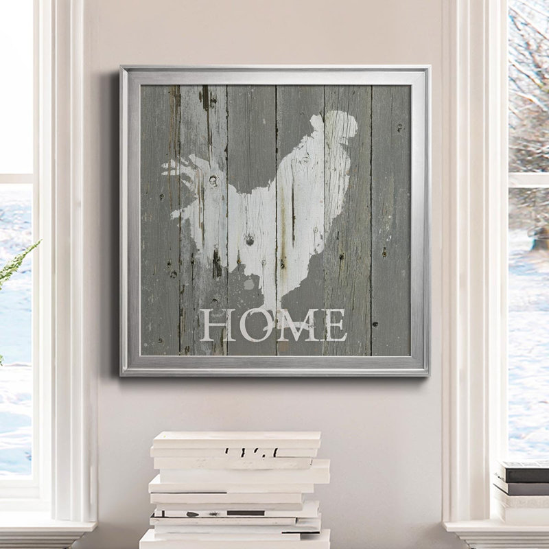 Rooster Home - reproduction de photo sur toile, H 26,5 po x l 26,5 po x P 1,5 po, Argent