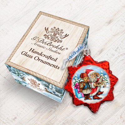 3'' Handmade Glass Holiday Shaped Ornament